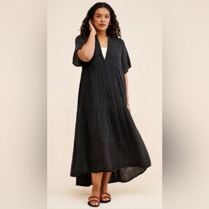 ANTHROPOLOGIE-Tiered Gauze Midi Dress